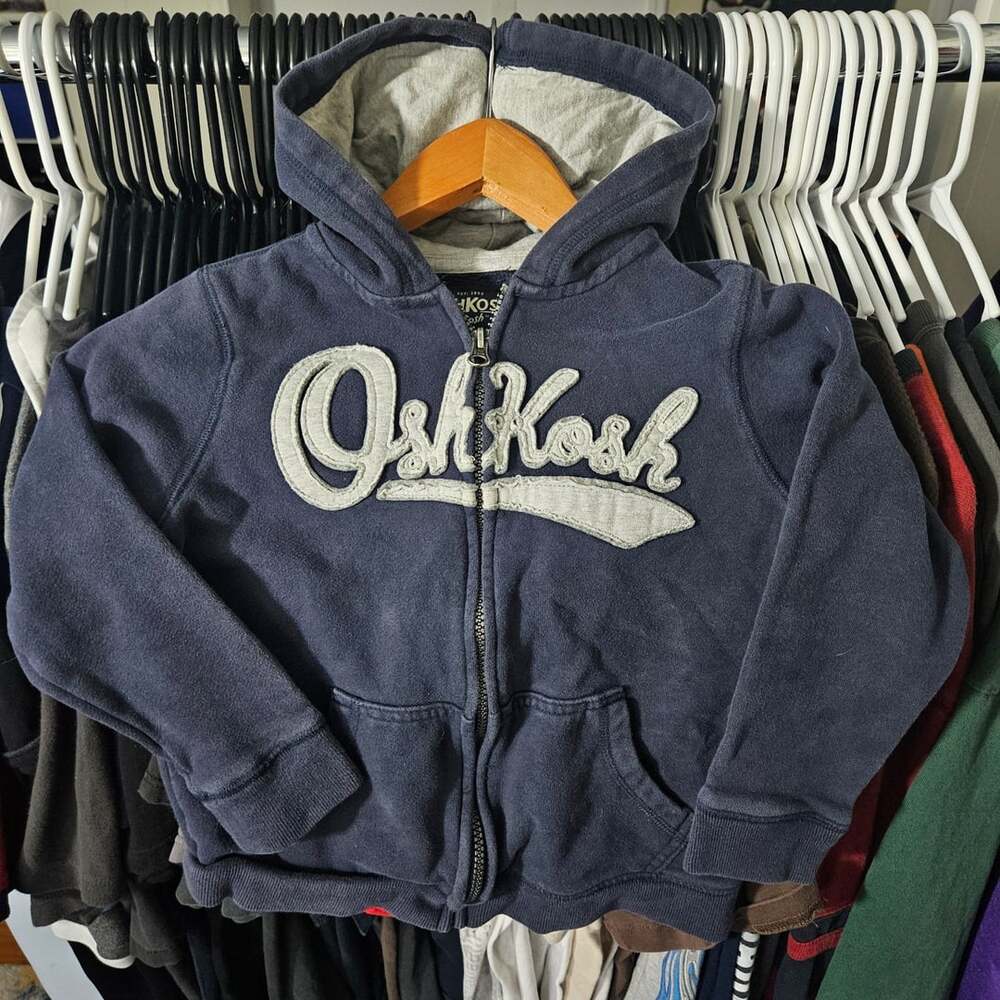 Oshkosh B'gosh Blue Full Zip Logo Hoodie Size 7 Kids